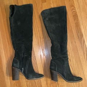 Vince Camuto knee high black heeled boots size 8.5